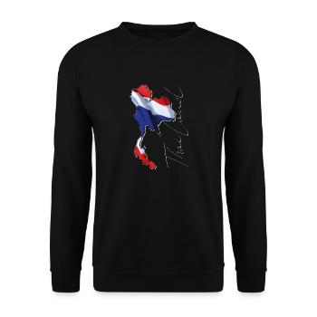 Thailand Flagge in der Thailand Landkarte EN - Unisex Pullover - Schwarz - Vorne - Alina (178cm) & Michal (187cm)