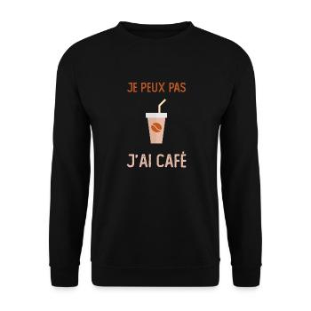Je Peux Pas J'ai Café Barista - Sweat-shirt Unisexe - noir - Devant - Alina (178cm) & Michal (187cm)