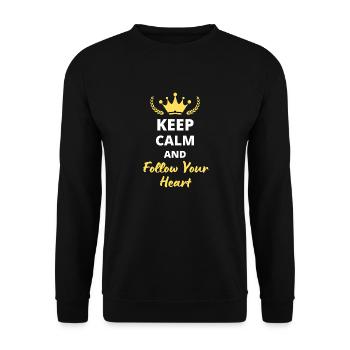 “Keep Calm and Follow Your Heart” - Motivant - Sweat-shirt Unisexe - noir - Devant - Alina (178cm) & Michal (187cm)