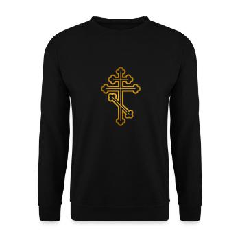 Orthodox Cross - Unisex Sweatshirt - black - Front - Alina (178cm) & Michal (187cm)