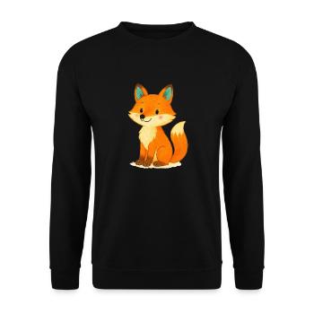 fuchs comic - Unisex Pullover - Schwarz - Vorne - Alina (178cm) & Michal (187cm)