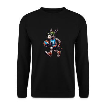 Cooler Volleyball-Esel Mit Stil - Unisex Pullover - Schwarz - Vorne - Alina (178cm) & Michal (187cm)