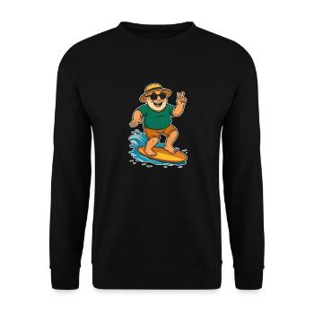 Papy cool sur la planche de surf - Sweat-shirt Unisexe - noir - Devant - Alina (178cm) & Michal (187cm)