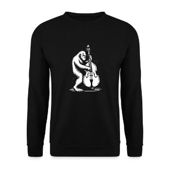 bigfoot plays double bass - Unisex Sweatshirt - black - Front - Alina (178cm) & Michal (187cm)
