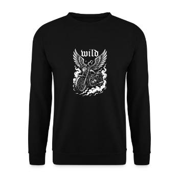 Wild rider on the motorcycle - Unisex Sweatshirt - black - Front - Alina (178cm) & Michal (187cm)