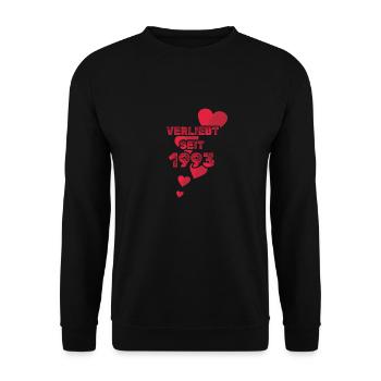 Born in 1993 - Unisex Sweatshirt - black - Front - Alina (178cm) & Michal (187cm)