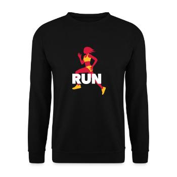 Running T-Shirt - Workout - Fitness - Unisex Sweatshirt - black - Front - Alina (178cm) & Michal (187cm)