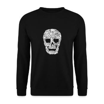 Funny Cat Skull Kitty Cats Kitten Ironic Pet Gift - Unisex Sweatshirt - black - Front - Alina (178cm) & Michal (187cm)