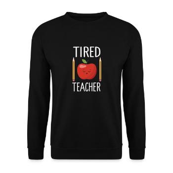Müde Lehrer T Shirt - Unisex Pullover - Schwarz - Vorne - Alina (178cm) & Michal (187cm)