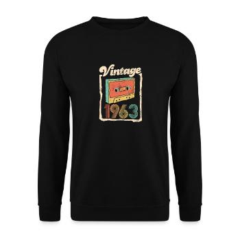 Vintage 1963 60ème Anniversaire Rétro Idée Cadeau - Sweat-shirt Unisexe - noir - Devant - Alina (178cm) & Michal (187cm)
