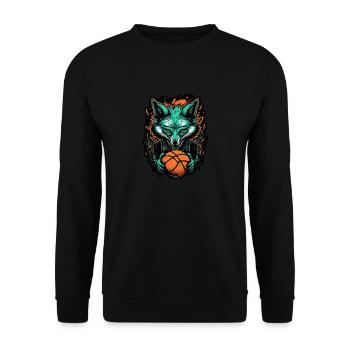 Basketball Fox Player Neon Fox Sport Ball Sports - Unisex Sweatshirt - black - Front - Alina (178cm) & Michal (187cm)