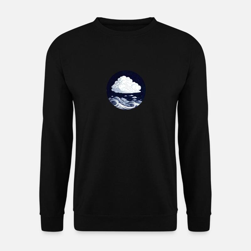 Nuages en bleu/blanc - Sweat-shirt Unisexe - noir
