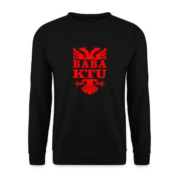 Papa ist da - Albanischer Adler - Unisex Pullover - Schwarz - Vorne - Alina (178cm) & Michal (187cm)
