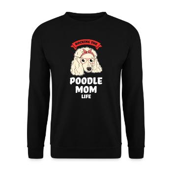 Pudel Pudel Mama Pudel Geschenk - Unisex Pullover - Schwarz - Vorne - Alina (178cm) & Michal (187cm)