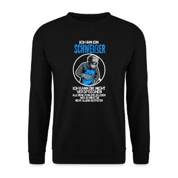 Schweißer Beruf Schweißerei Geschenk - Unisex Pullover - Schwarz - Vorne - Alina (178cm) & Michal (187cm)