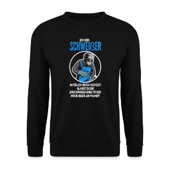 Schweißer Beruf Schweiß Geschenk - Unisex Pullover - Schwarz - Vorne - Alina (178cm) & Michal (187cm)
