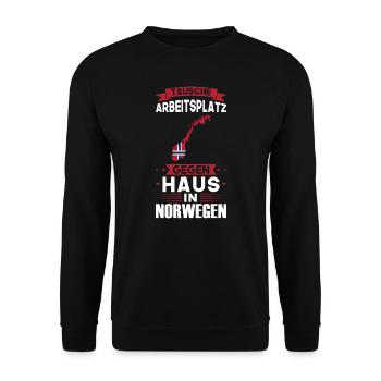 Norwegen Flagge Norwegisch Geschenk - Unisex Pullover - Schwarz - Vorne - Alina (178cm) & Michal (187cm)