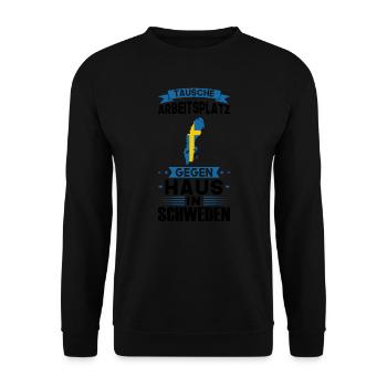 Schweden Flagge Schwedisch Geschenk - Unisex Pullover - Schwarz - Vorne - Alina (178cm) & Michal (187cm)