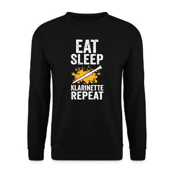 Klarinette Musik Klarinettist Geschenk - Unisex Pullover - Schwarz - Vorne - Alina (178cm) & Michal (187cm)