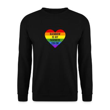 Regenbogen ist meine Lieblingsfarbe - Unisex Pullover - Schwarz - Vorne - Alina (178cm) & Michal (187cm)