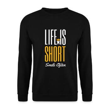 La vie est courte sourire souvent dentiste dentiste dentisterie dentaire - Sweat-shirt Unisexe - noir - Devant - Alina (178cm) & Michal (187cm)
