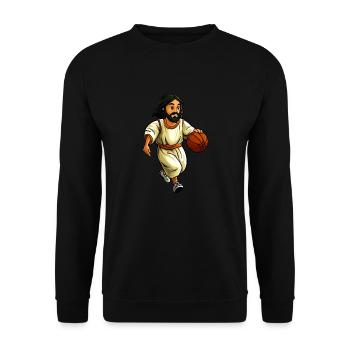 Jesus Basketball Player / Basketball Jesus - Unisex Sweatshirt - black - Front - Alina (178cm) & Michal (187cm)
