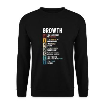 Growth Mindset Definition - Motivational Quote Ins - Unisex Sweatshirt - black - Front - Alina (178cm) & Michal (187cm)