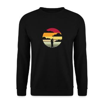 Lustiges Fotograf Geschenk Fotografie - Unisex Pullover - Schwarz - Vorne - Alina (178cm) & Michal (187cm)