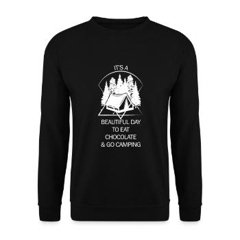 Zelt Camping Camper Pfadfinder Biwakieren - Unisex Pullover - Schwarz - Vorne - Alina (178cm) & Michal (187cm)