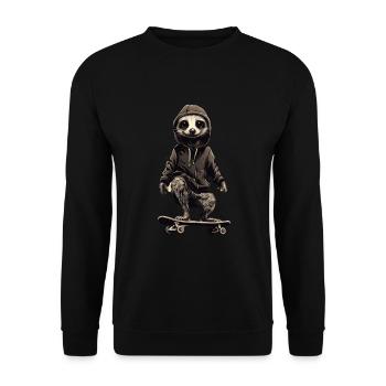 Suricate cool sur skateboard - Sweat-shirt Unisexe - noir - Devant - Alina (178cm) & Michal (187cm)