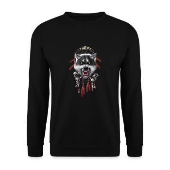 Werwolf-Traumfänger - Unisex Pullover - Schwarz - Vorne - Alina (178cm) & Michal (187cm)