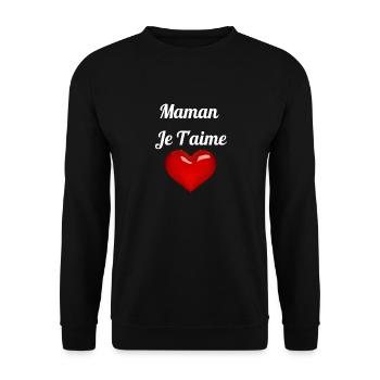 Maman Je T aime - Sweat-shirt Unisexe - noir - Devant - Alina (178cm) & Michal (187cm)