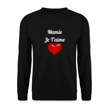 Mamie Je T aime 3 - Sweat-shirt Unisexe - noir - Devant - Alina (178cm) & Michal (187cm)