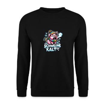 Schweinekalt - Unisex Pullover - Schwarz - Vorne - Alina (178cm) & Michal (187cm)