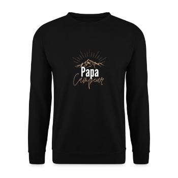 papa campeur est papa parfait / cadeau papa campeu - Sweat-shirt Unisexe - noir - Devant - Alina (178cm) & Michal (187cm)