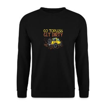 Oben ohne wird's schmutzig - Unisex Pullover - Schwarz - Vorne - Alina (178cm) & Michal (187cm)