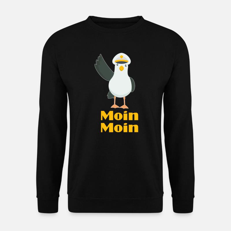 Moin Moin Möwen Kapitän - Unisex Pullover - Schwarz