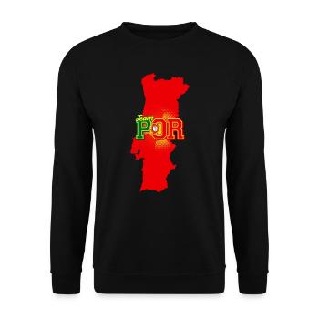 Carte Team POR Portugal avec motif de balle - Sweat-shirt Unisexe - noir - Devant - Alina (178cm) & Michal (187cm)
