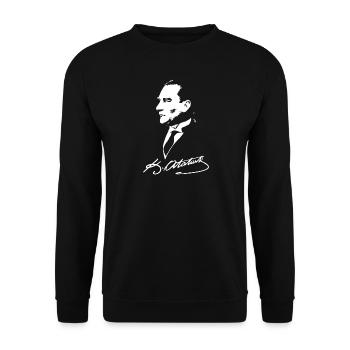 Mustafa Kemal Ataturk - Unisex Sweatshirt - black - Front - Alina (178cm) & Michal (187cm)