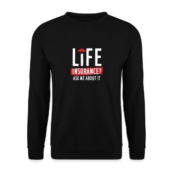 Lebensversicherung Fragen Sie mich danach - Unisex Pullover - Schwarz - Vorne - Alina (178cm) & Michal (187cm)