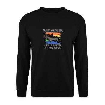 Welsfischer Welsfischen - Unisex Pullover - Schwarz - Vorne - Alina (178cm) & Michal (187cm)