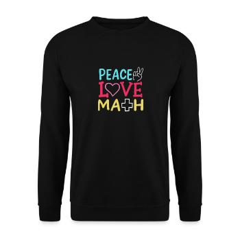 Frieden Liebe Mathematik - Unisex Pullover - Schwarz - Vorne - Alina (178cm) & Michal (187cm)