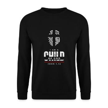 Child of God - John 1:12 - Unisex Sweatshirt - black - Front - Alina (178cm) & Michal (187cm)