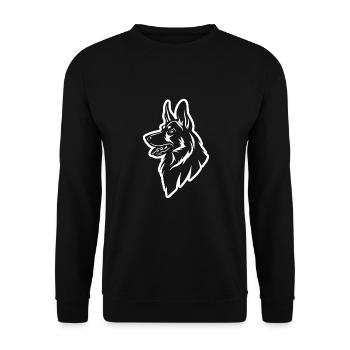 Tête de chien de berger allemand - Sweat-shirt Unisexe - noir - Devant - Alina (178cm) & Michal (187cm)