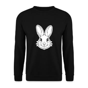 Hase Kaninchen - Unisex Pullover - Schwarz - Vorne - Alina (178cm) & Michal (187cm)