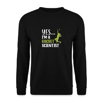 Ja, ich bin ein Racket-Wissenschaftler - Unisex Pullover - Schwarz - Vorne - Alina (178cm) & Michal (187cm)
