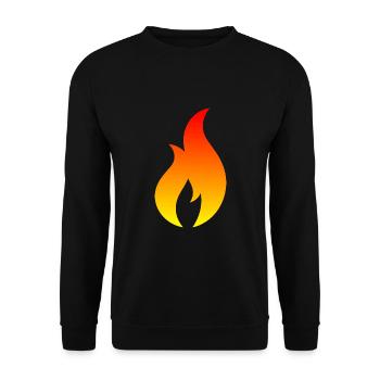 Flame icon | Fire symbol for your own designs - Unisex Sweatshirt - black - Front - Alina (178cm) & Michal (187cm)
