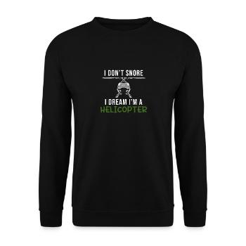 Ich bin ein Hubschrauber - Unisex Pullover - Schwarz - Vorne - Alina (178cm) & Michal (187cm)