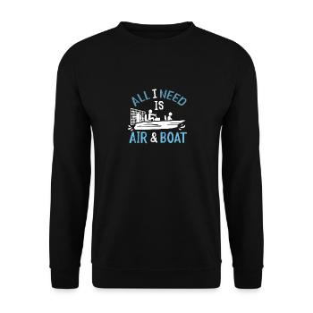 Funny Air And Boat Luftkissenboot Planenboot Sumpf - Unisex Pullover - Schwarz - Vorne - Alina (178cm) & Michal (187cm)