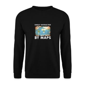 Leicht ablenkbar durch Karten - Unisex Pullover - Schwarz - Vorne - Alina (178cm) & Michal (187cm)